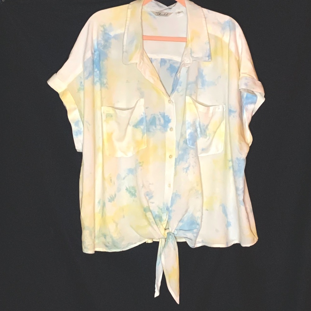 Caffe Marrakech Button Down Short Sleeve Plus Size Shirt, Size 3X